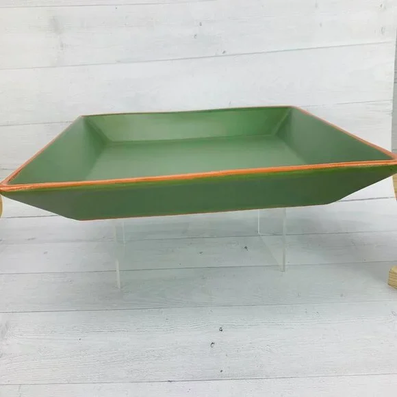 WSPTerra Cotta Green CASA VERDE Portugal Square 12"Serving Pottery Platter